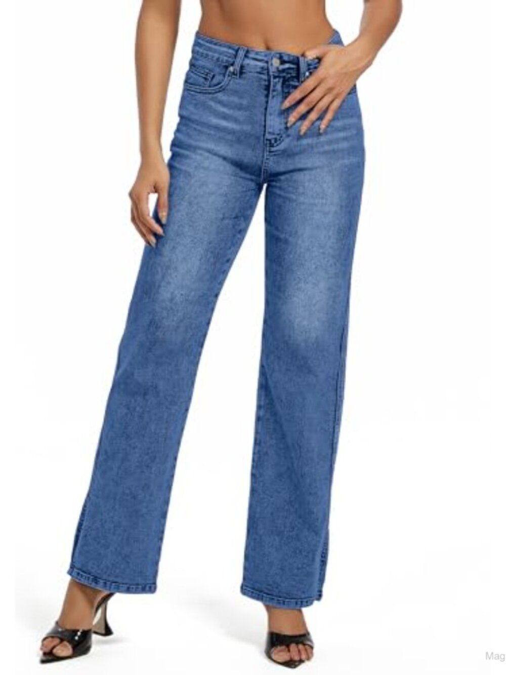 High Waisted Straight Leg Stretchy Tummy Control Jeans